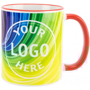 Hrnčeky s fotkou a s farebným lemom